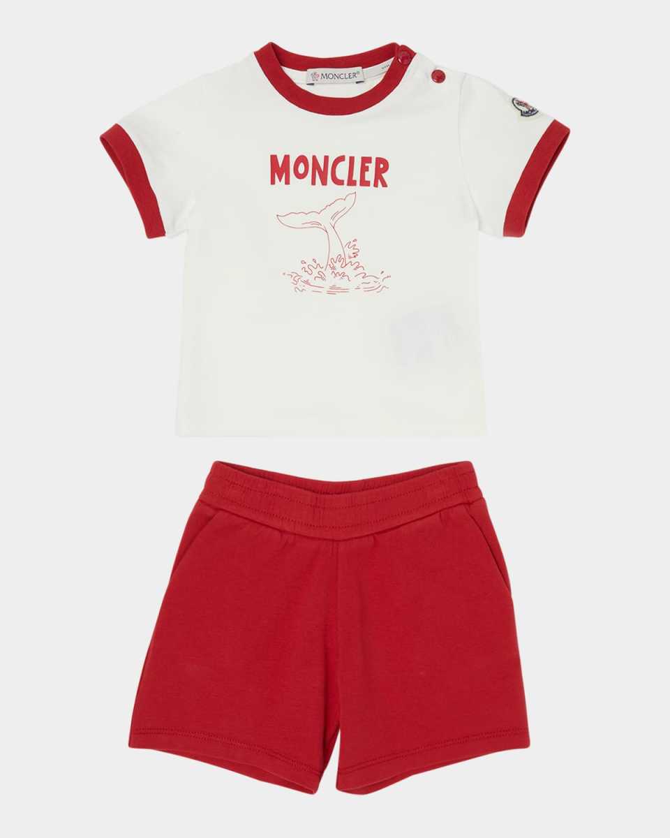 Boy's Whale Tale Graphic T-Shirt and Shorts Set, Size 6M-3